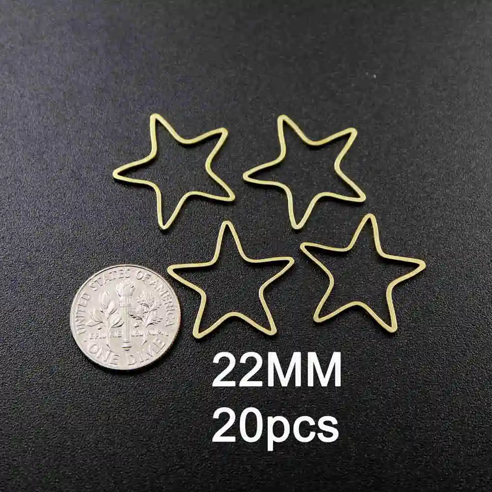 22mm 20pcs 8-40 мм простое сырье латунный провод звезда петля замкнутое кольцо DIY Аксессуары к кулонам 1800329 - Окраска металла: 22mm 20pcs