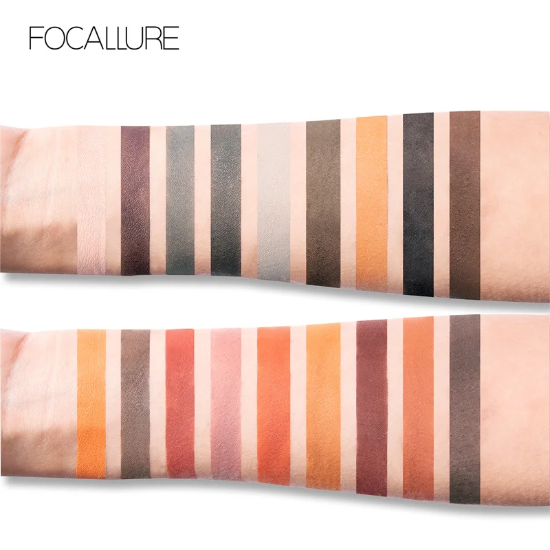 FOCALLURE, 18 цветов, матовые тени для век, высоко-крем против пигментации, палитра теней для век, легко растушевываются, тени для макияжа, земной цвет, косметика