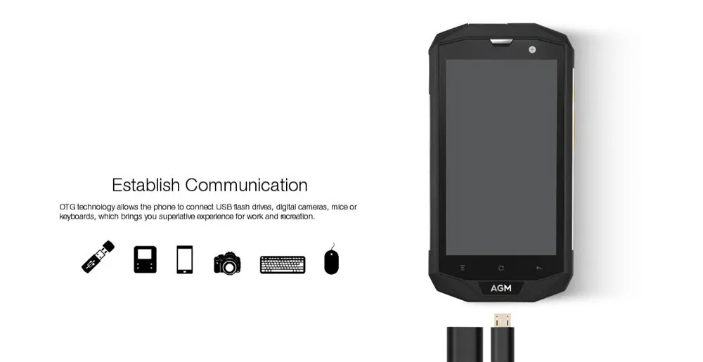 AGM A8 EU 4 Гб ОЗУ 64 Гб ПЗУ 5," HD ударопрочный водонепроницаемый телефон IP68 Qualcomm MSM8916 четырехъядерный 13,0 МП 4050 мАч NFC OTG