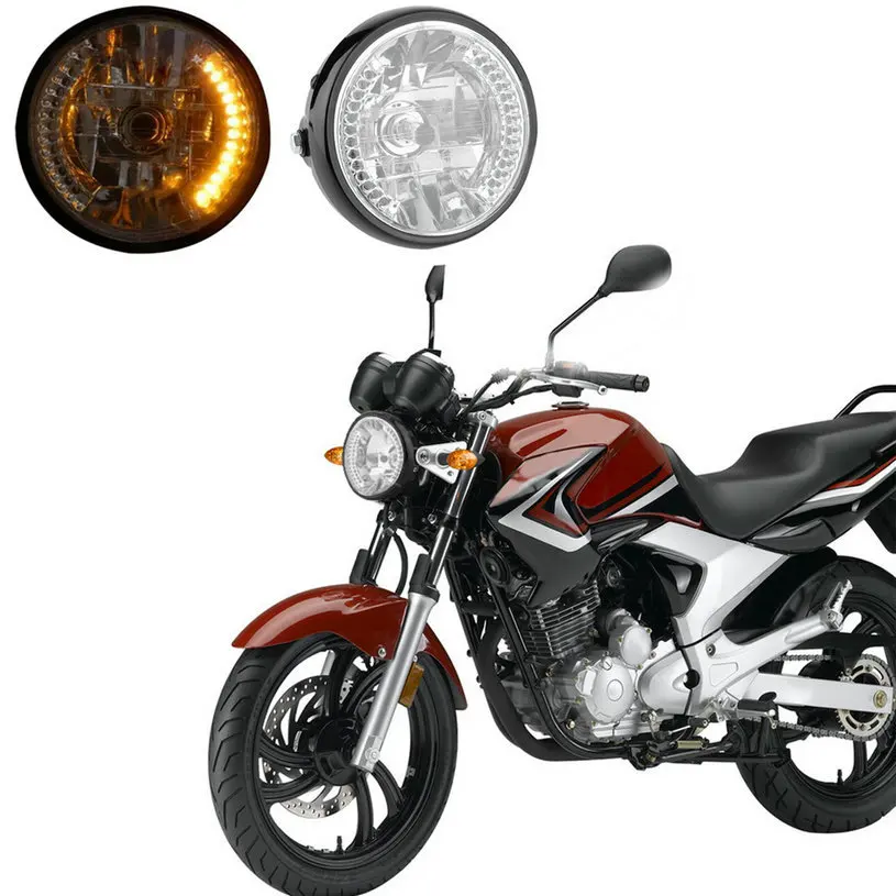 Горячие Новые 7 дюймов мотоциклетные светодиодный фар переднего света для мотоциклов желтый освещения