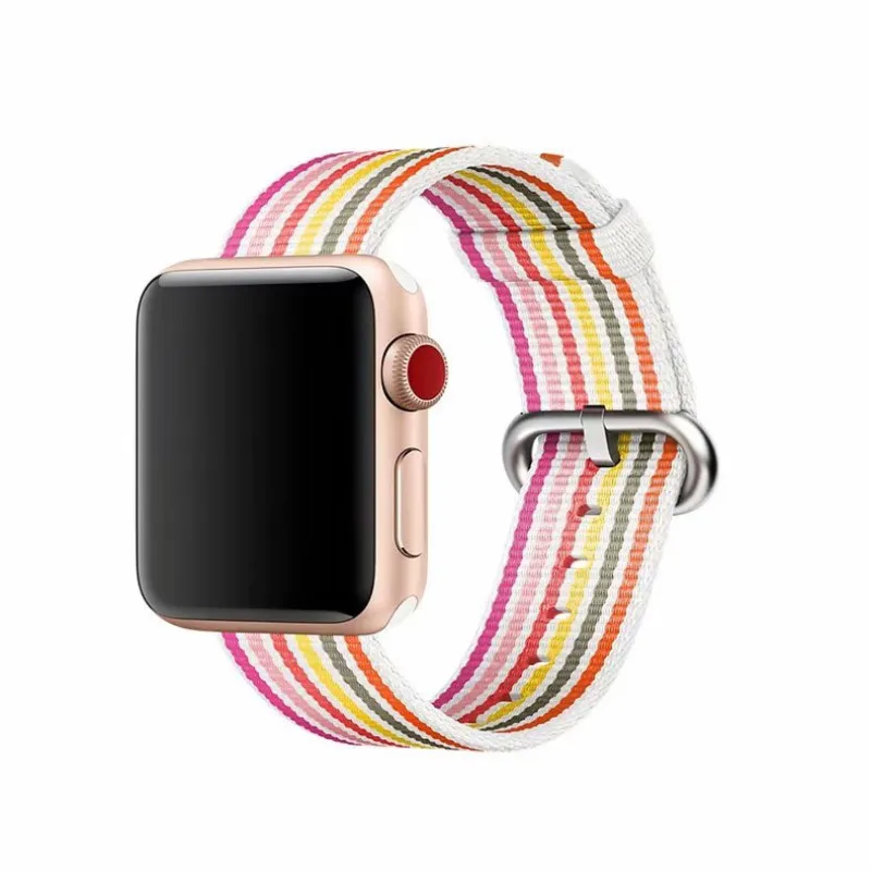 40 мм 44 тканый нейлоновый ремешок для Apple Watch 4 тканевый полосатый браслет Ремешки