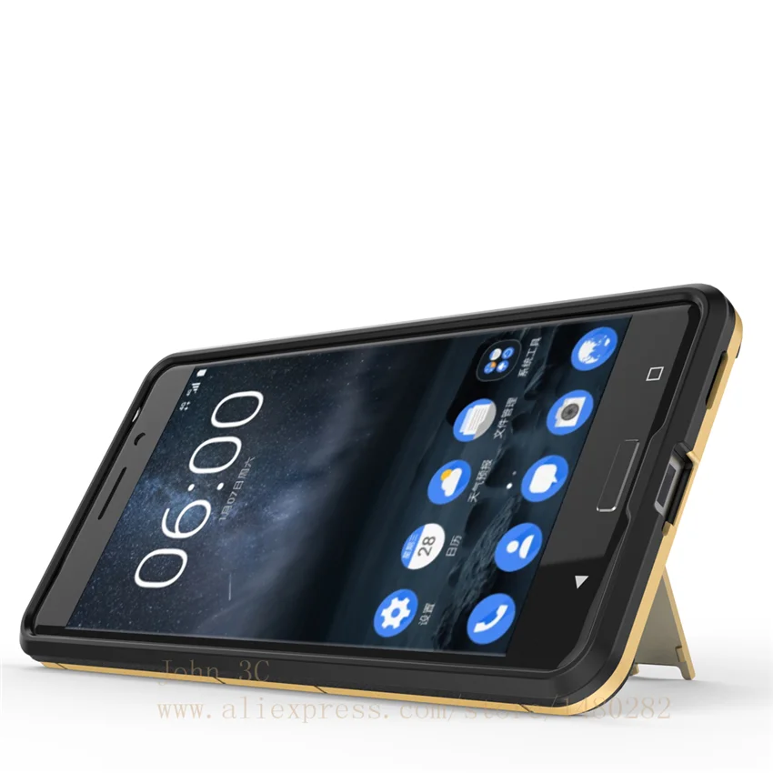 Чехол TopArmor для Microsoft Nokia 6 противоударный ПК + силиконовая подставка 2 в 1 чехол