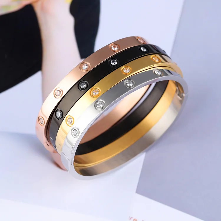 Новые мужские Нержавеющая сталь любовь браслеты на запястье белого и черного