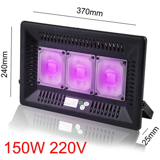 220V 150W Рождественский УФ-светодиодный черный светильник, ультрафиолетовая лампа для танцевальной вечеринки, темная краска для аквариума, флуоресцентный плакат, детектор для лечения Хэллоуина - Мощность в ваттах: 220V 150W