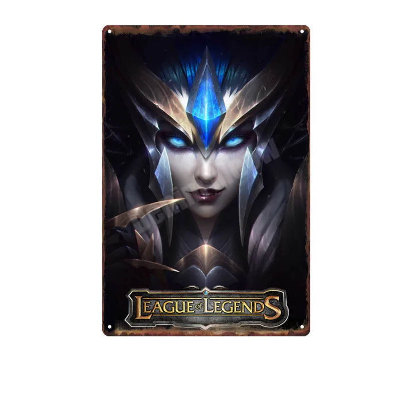 V League of Legends табличка винтажная металлическая жестяная вывеска Паб Бар Игровая комната декоративная тарелка Lee Sin живопись Настенная художественная Наклейка Декор N278 - Цвет: V