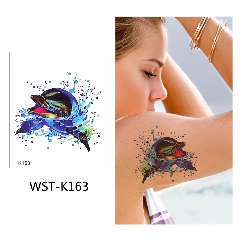 WST-K163 Glaryyears 1 лист временная татуировка наклейка красочные поддельные тату собака флеш-тату водонепроницаемый маленькое боди-арт Мужчины Женщины WST-K - Цвет: WST-K163