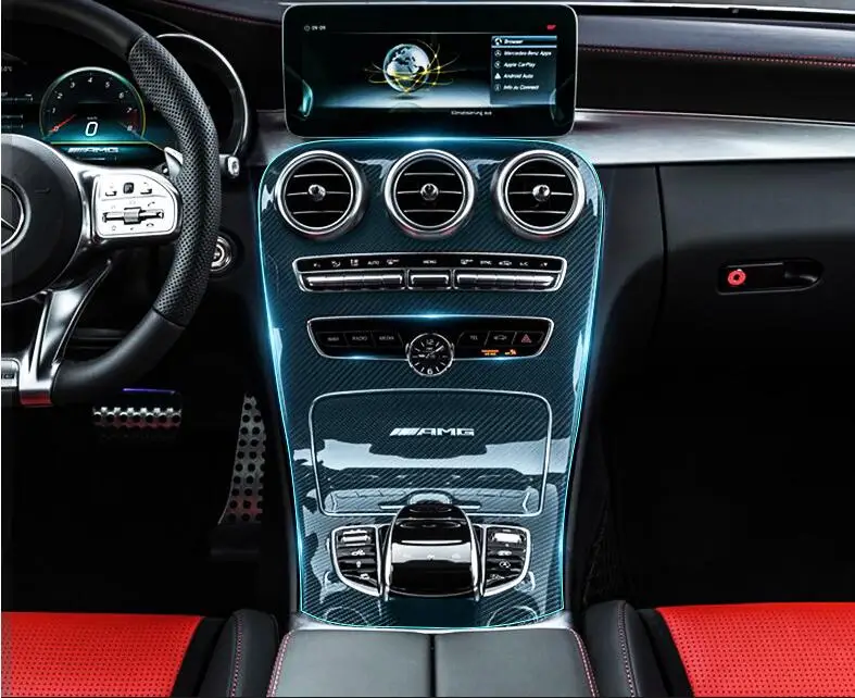 Прозрачная рекламная пленка из ТПУ для Mercedes Benz W205 C Class C200 наклейка центральной