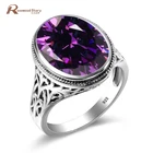 Оптовая продажа, Австрийское Кристальное кольцо фиолетовый камень Мода для женщин и мужчин, свадебные ювелирные изделия, 925 стерлингового серебра обручальные кольца Bague Femme
