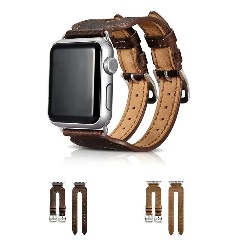 Urvoi ремешок для Apple Watch Series 1 2 3 натуральной кожи с двойной пряжкой манжеты Hermes iwatch