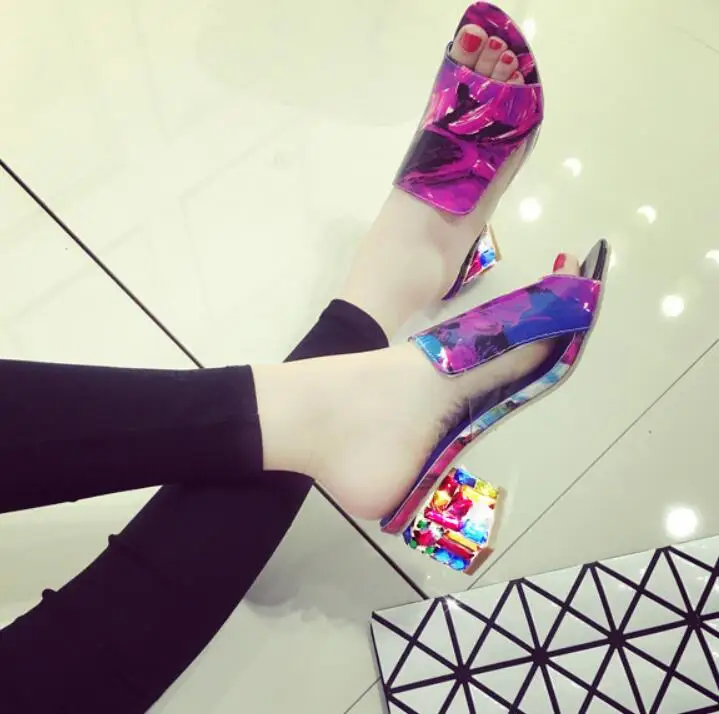 Лидер продаж женская обувь с цветочным узором модная повседневная открытым