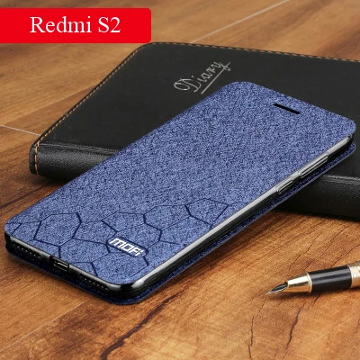 Флип-чехол MOFi для xio mi Red mi S2, ТПУ чехол для mi S2 из искусственной кожи для xio mi, силиконовый чехол-книжка Conque, чехол-книжка - Цвет: Blue