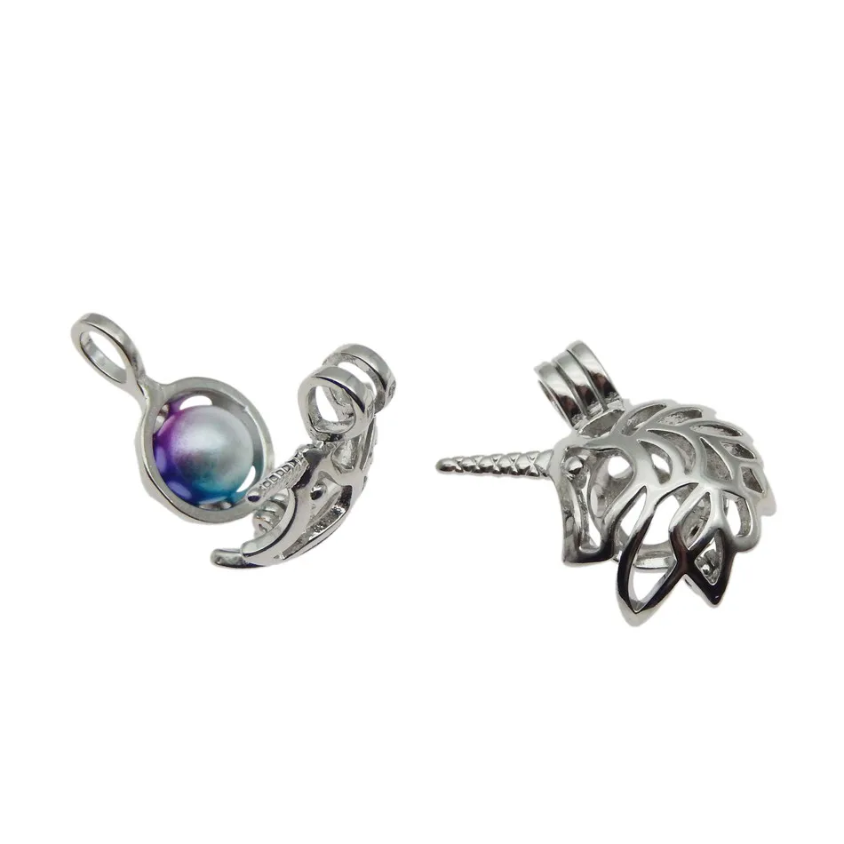 10 шт. трендовая жемчужная клетка в виде единорога медальон подвески для животных