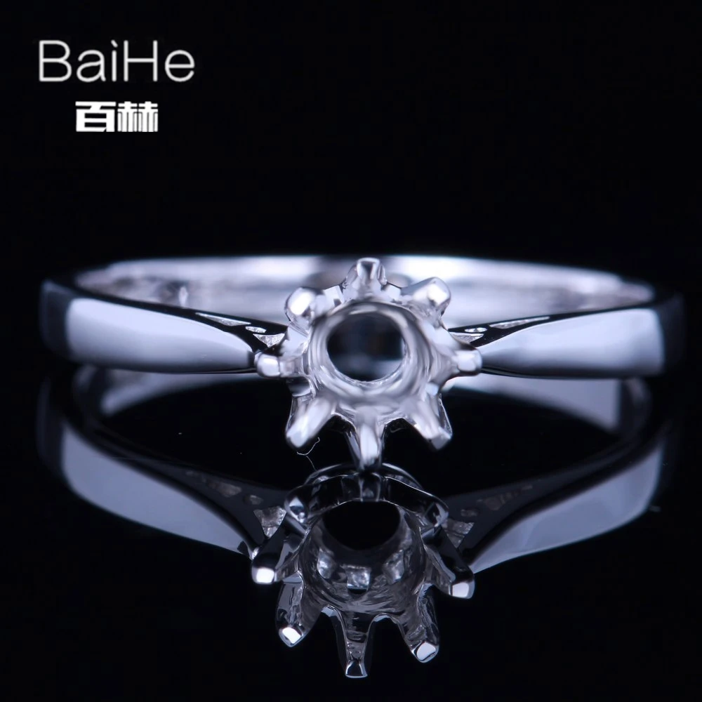 

BAIHE однотонное 14K белое золото (AU585) сертифицированное круглое обручальное женское милое/романтичное изящное ювелирное изделие элегантное у...