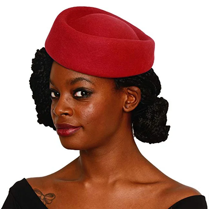 Шерстяная воздушная Шляпка в стиле Pillbox Millinery, Очаровательная основа стюардессы, овальные Ретро коктейльные, вечерние, свадебные, церковные шляпы
