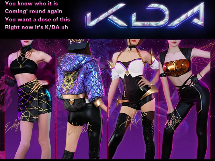 LOL K/DA Kaisa Ahri Akali Evelynn костюм для костюмированной вечеринки Хэллоуина S M L|Костюмы