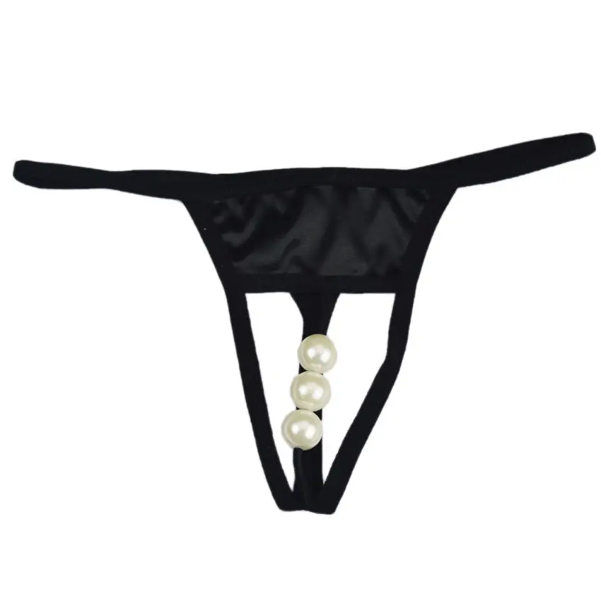 Топ для женщин сексуальные трусики стринги с искусственным жемчугом v образным