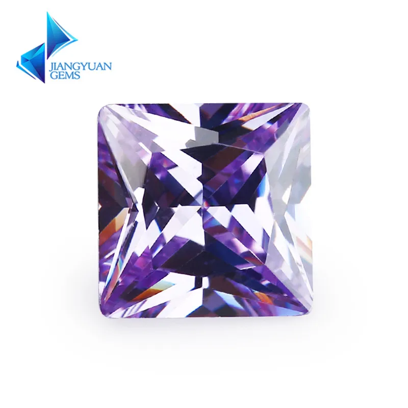 

Size 1.5x1.5~12x12mm Square Shape Princess Cut 5A A06 Lavender Zirconia Stone Synthetic Gems CZ stone For Jewelry