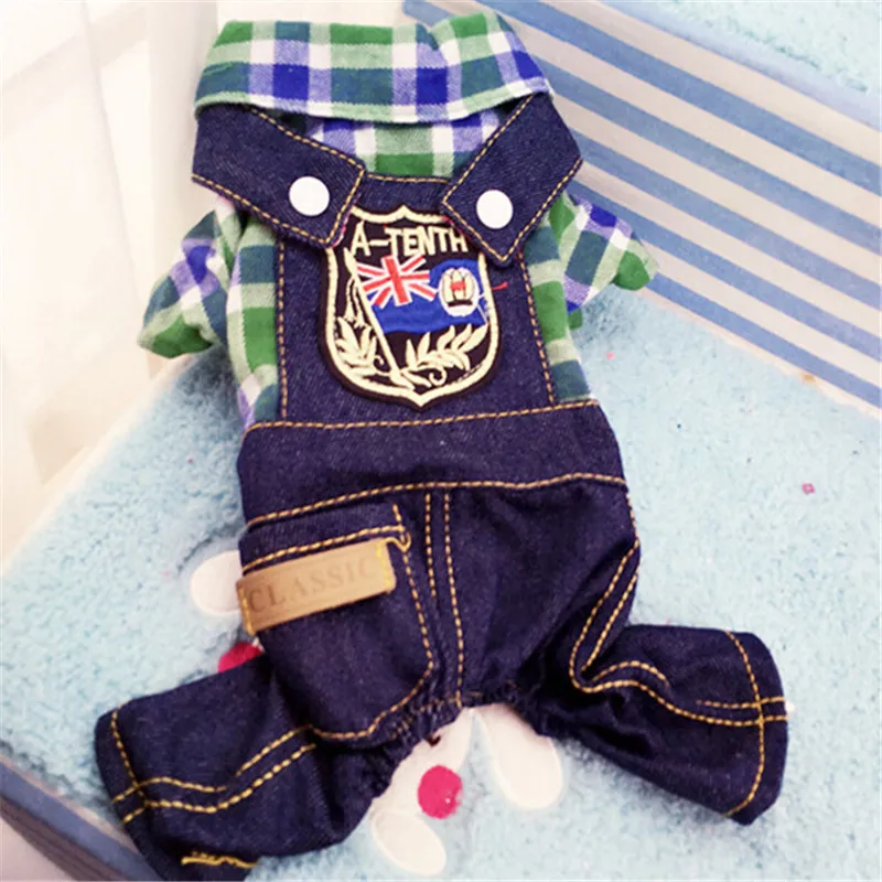 Одежда для собак XS-XXL комбинезон костюмы джинсы брюки маленьких Shih Tzu комбинезоны