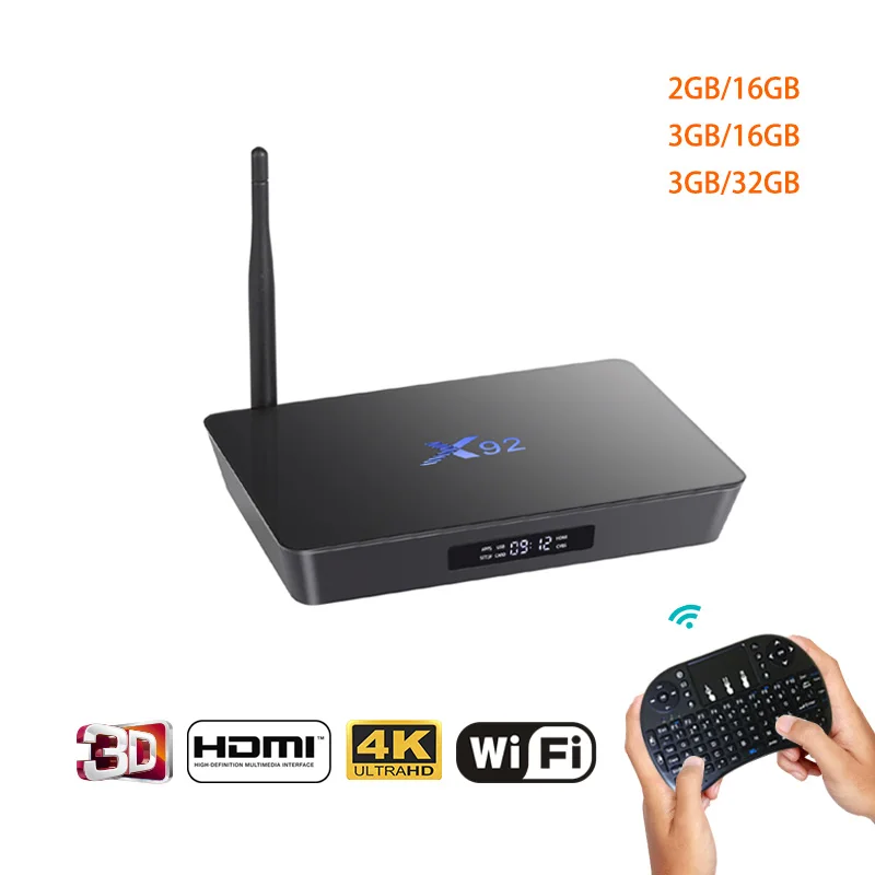 X92 Amlogic S912 4 K Smart tv box Android 7 1 2 ГБ/3 Гб оперативной памяти DDR3 16 GB/32 GB 4G 5G Wi Fi H.265 Bluetooth HDMI 0