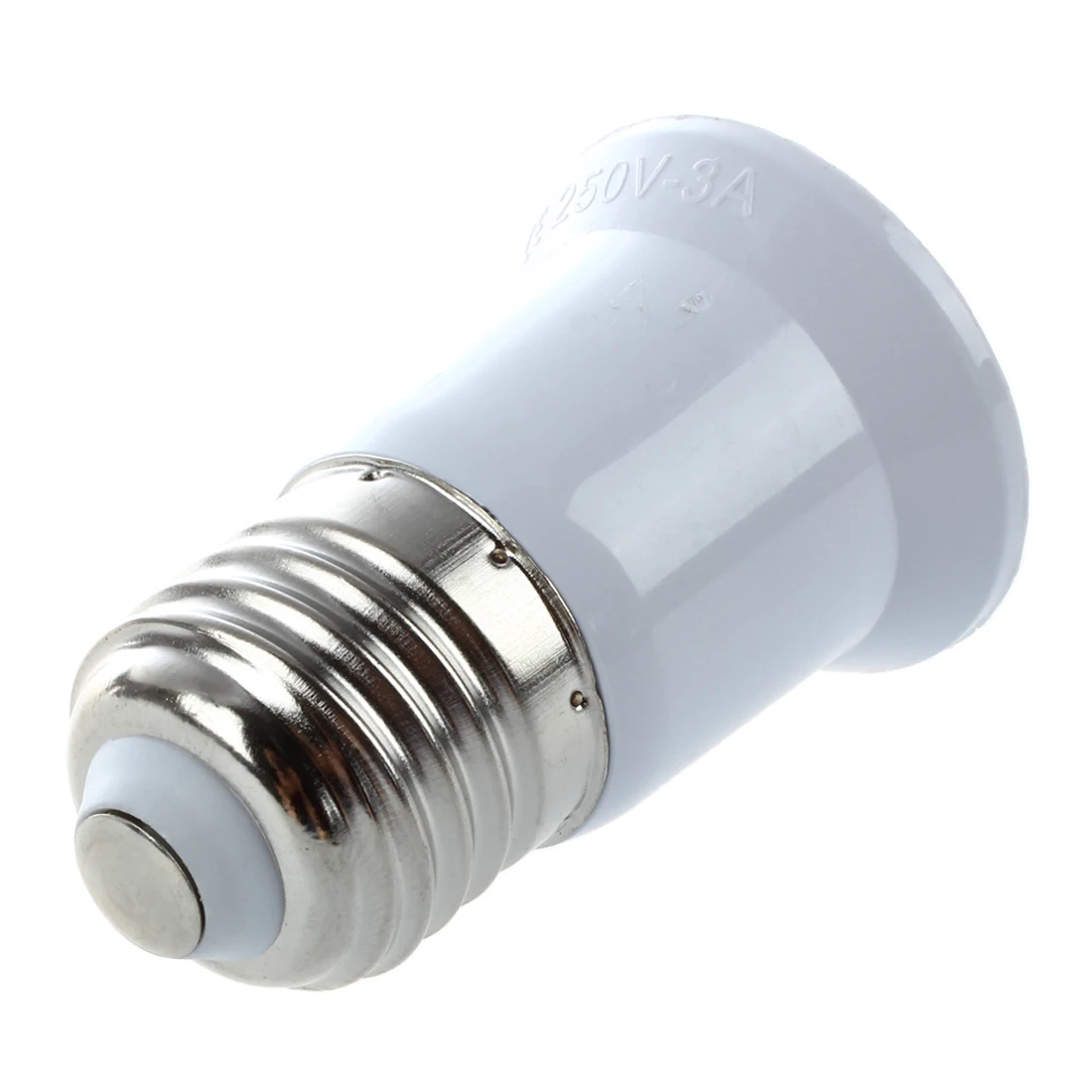 

Top quality E27 to E27 Bulb Holder Silver Tone White Adapter Extender