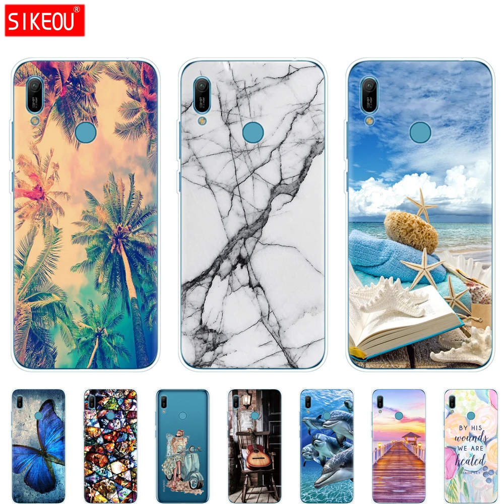 Силиконовый чехол для huawei y6 2019 Чехол Мягкий ТПУ задняя крышка телефона Y6 MRD-LX1 MRD-LX1F