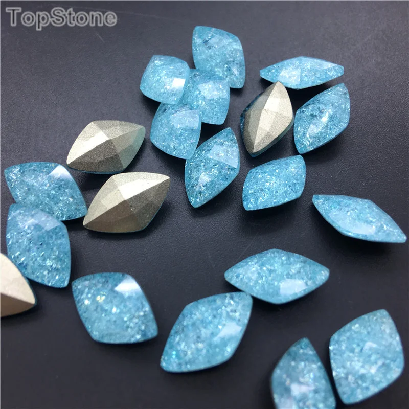 TopStone 9x14mm K9 Glass Crystal Ice Flower Lemon rhombus Rhinestone pointback fancy stone Can Mix colors | Дом и сад