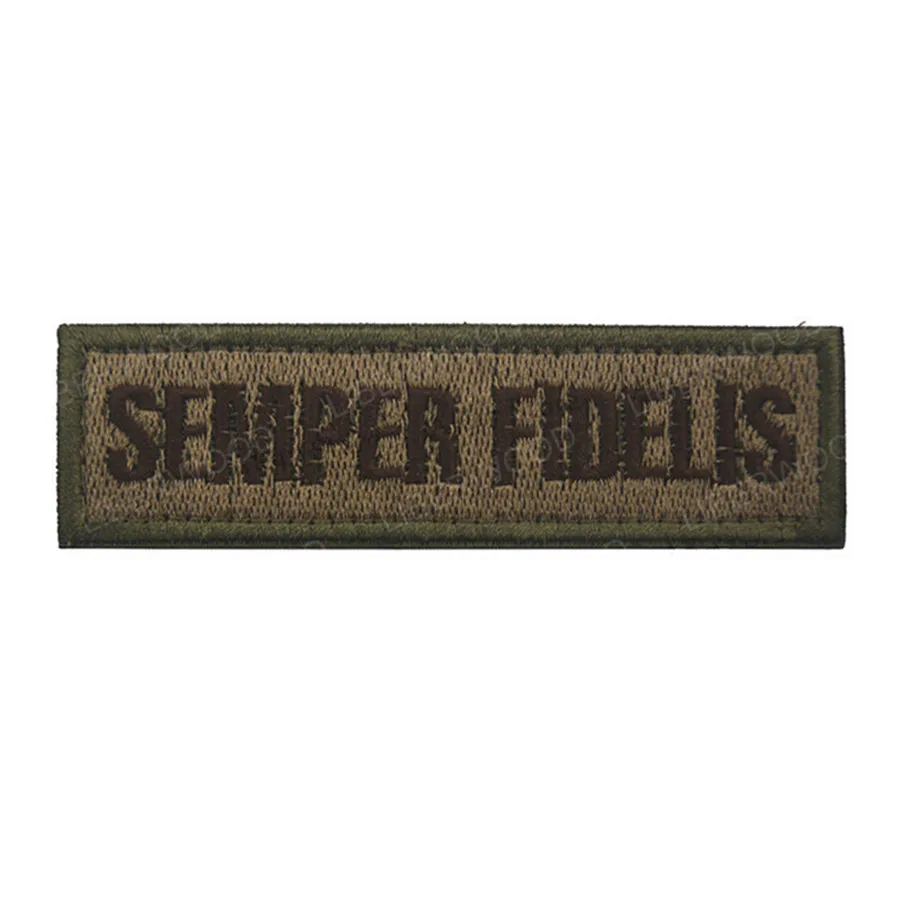 TAN Semper Fidelis Fi Мультикам боевой патч USMC Marsoc рейдеры морской корпус нарукавная повязка аппликация эмблема значок - Цвет: TAN