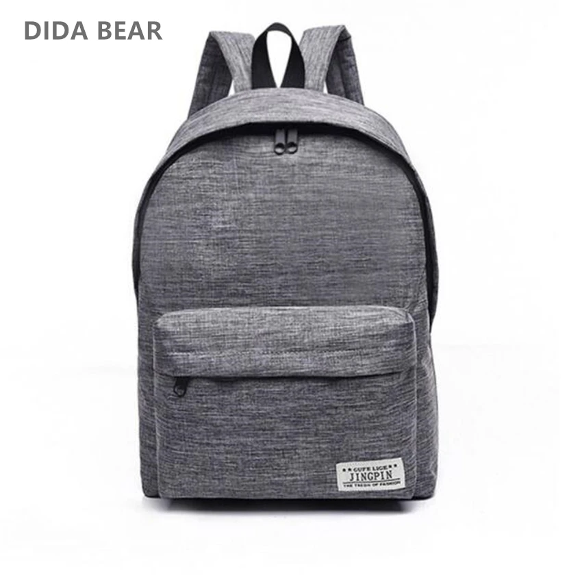 DIDA BEAR брендовые холщовые мужские и женские рюкзаки большие школьные ранцы для