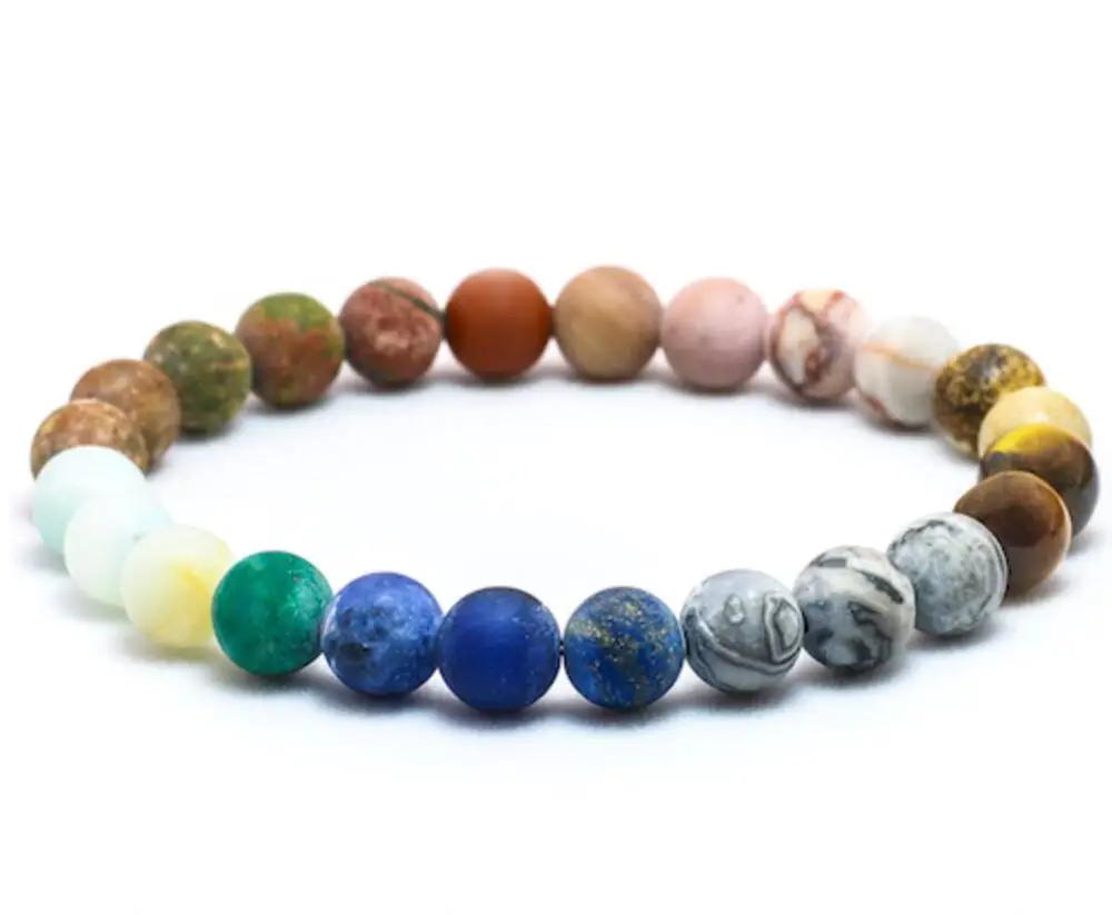 8mmbeads Вселенная Премиум планеты Солнечный Топ натуральный камень бусины браслет для женщины мужчины подарок чакра Йога браслет ювелирные изделия - Окраска металла: 8mmbeads