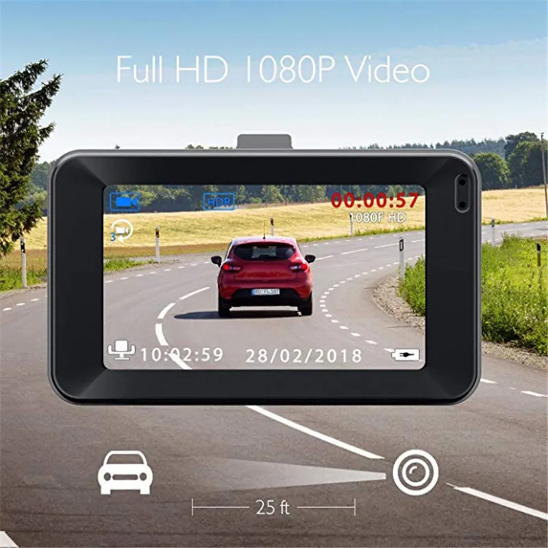 AKASO Dragon Touch D1 видеорегистратор 3 &quotЖК дисплей 1080P Full HD Автомобильный 170