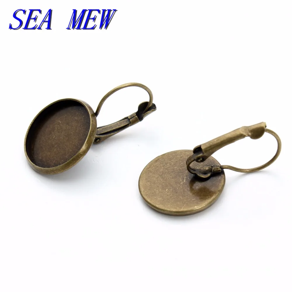 SEA MEW 50 шт 8/10/12/14/16/18/20/25 мм круглый кабошон 8 видов цветов покрытие пустые серьги