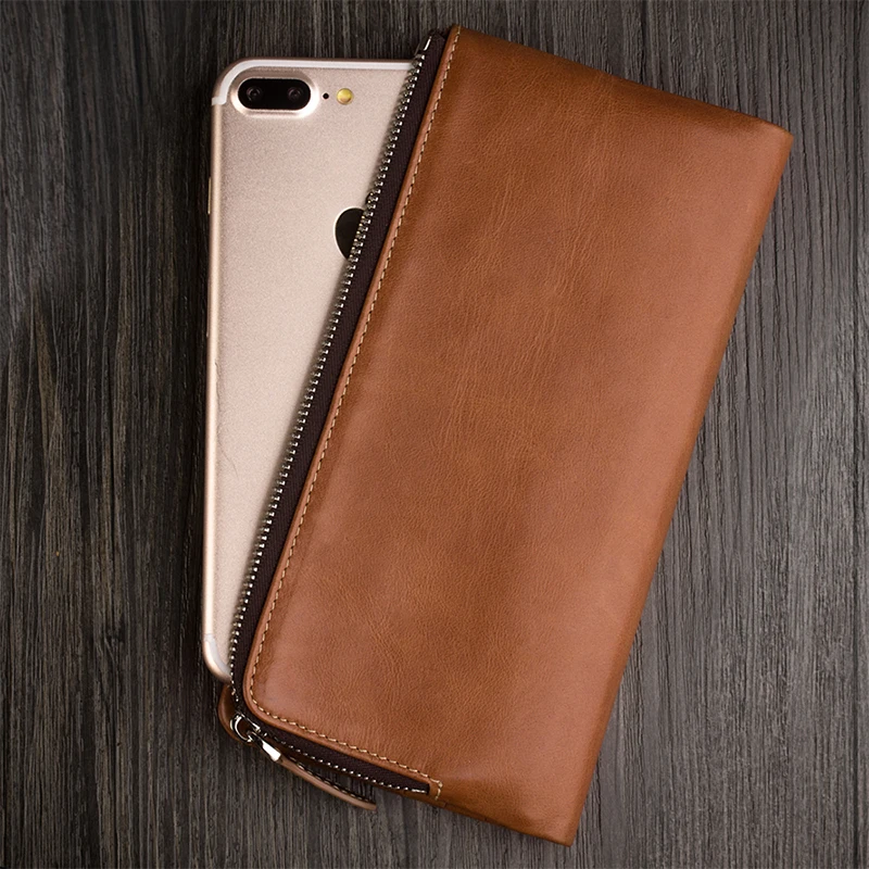 

QIALINO 2019 Holster for iphone XR Genuine Leather New Wallet Case for iPhone 8 plus Luxury Handmade slots for cards iXS Max