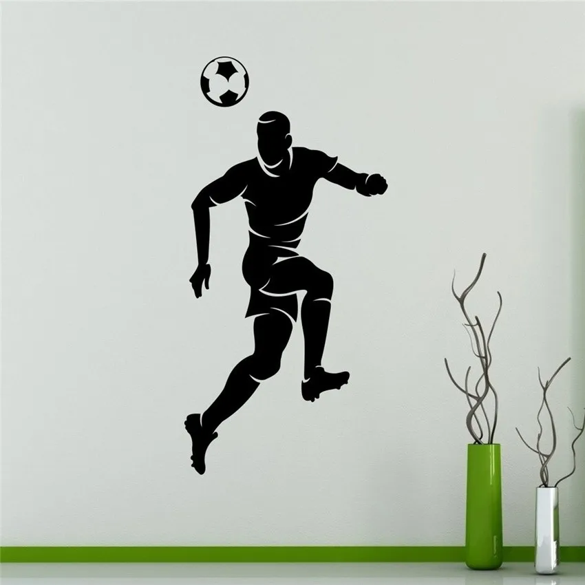 

Free shipping DIY Soccer Player Wall Sticker Player Football Vinyl Sticker Sport Home Interior Murals Housewares Vinyl sticker