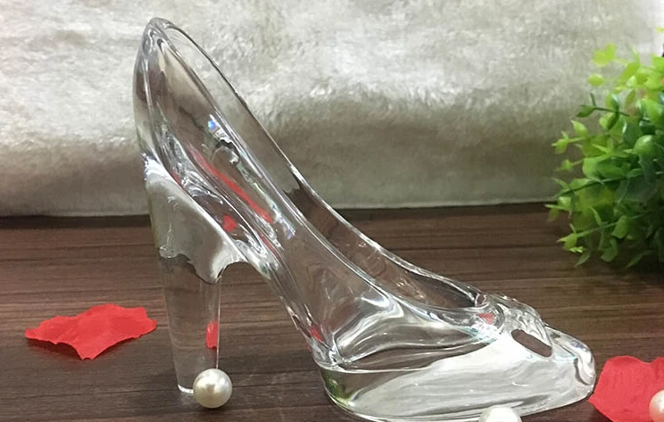 2018 стеклянные тапочки Золушки украшения прозрачные хрустальные на высоком