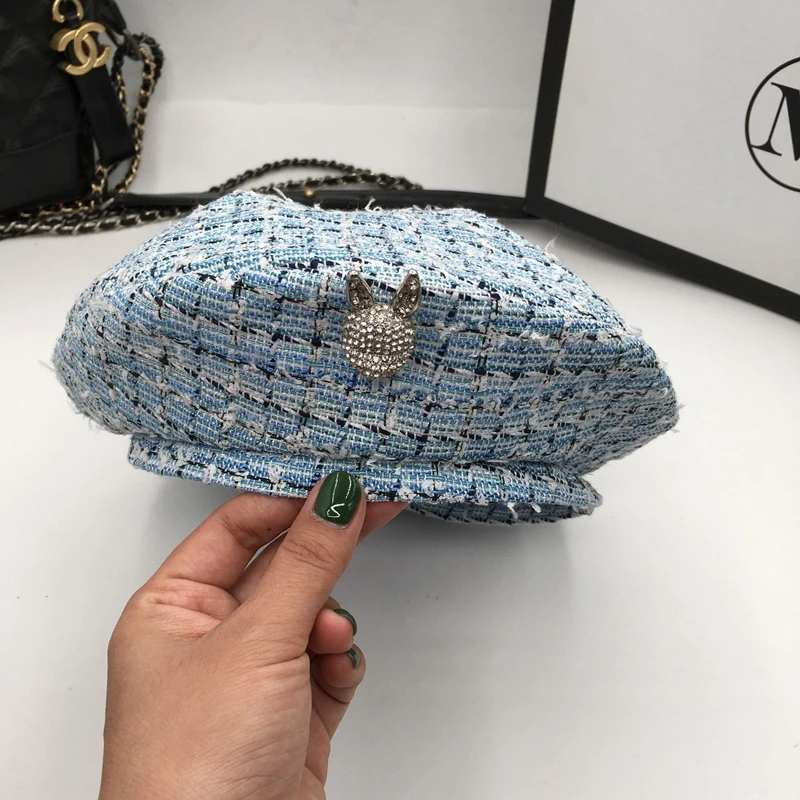 Весенне летний тонкий стильный маленький ароматный ветряной берет британский