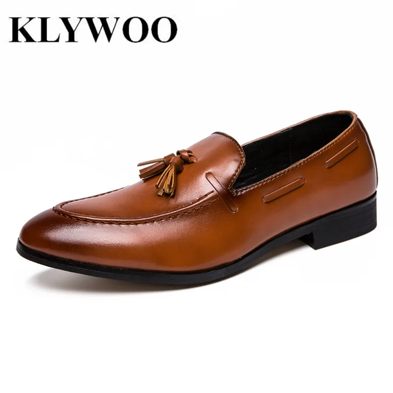 KLYWOO/Классические Мужские модельные кожаные туфли итальянские мужские
