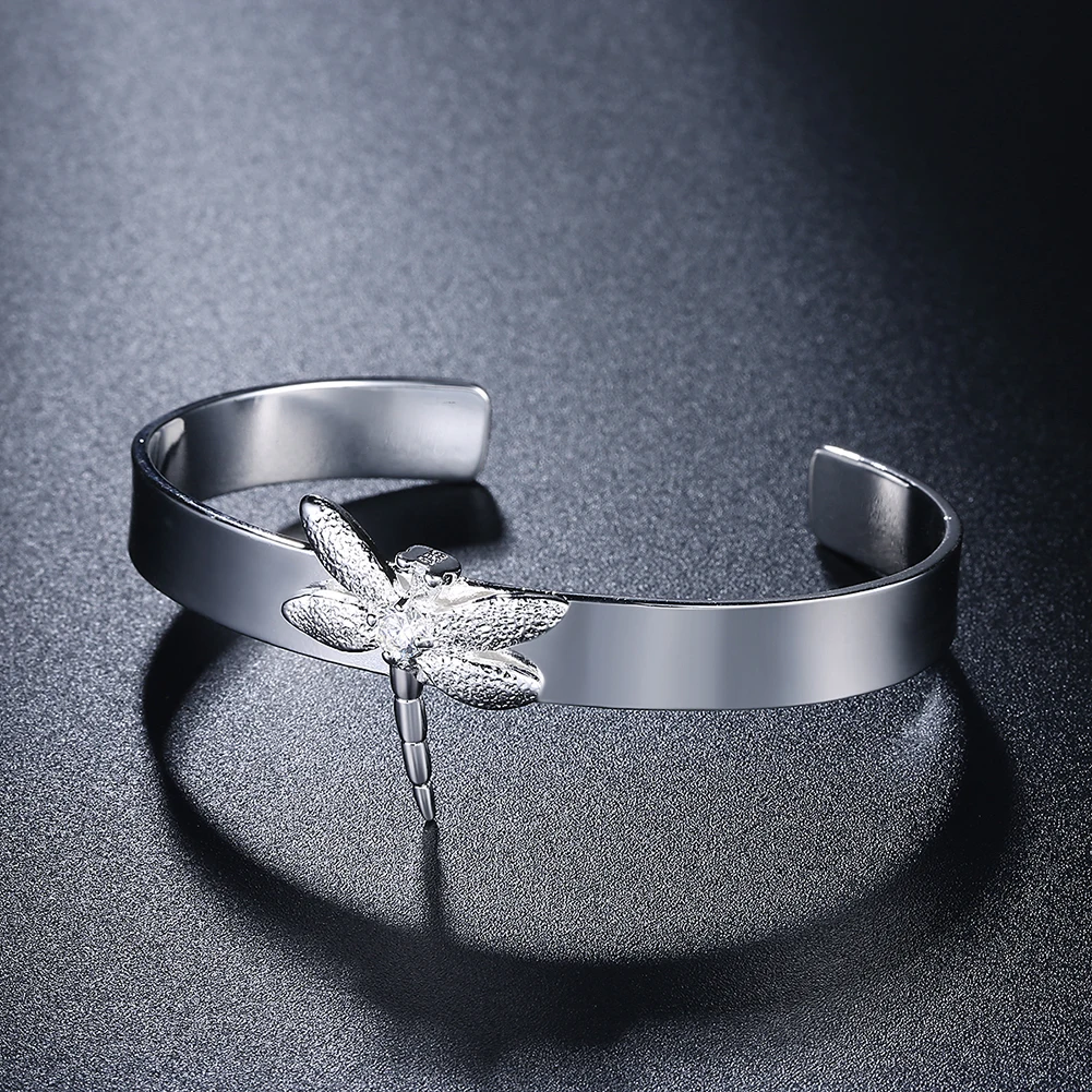 Стрекоза камень браслет с насекомыми jonc серебряный цвет nova Горячая жена sevgiliye