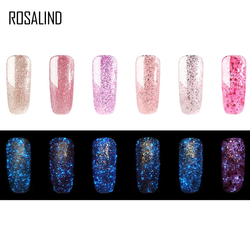 Гель-лак ROSALIND блестящий розовый и золотистый гель-праймер для ногтей