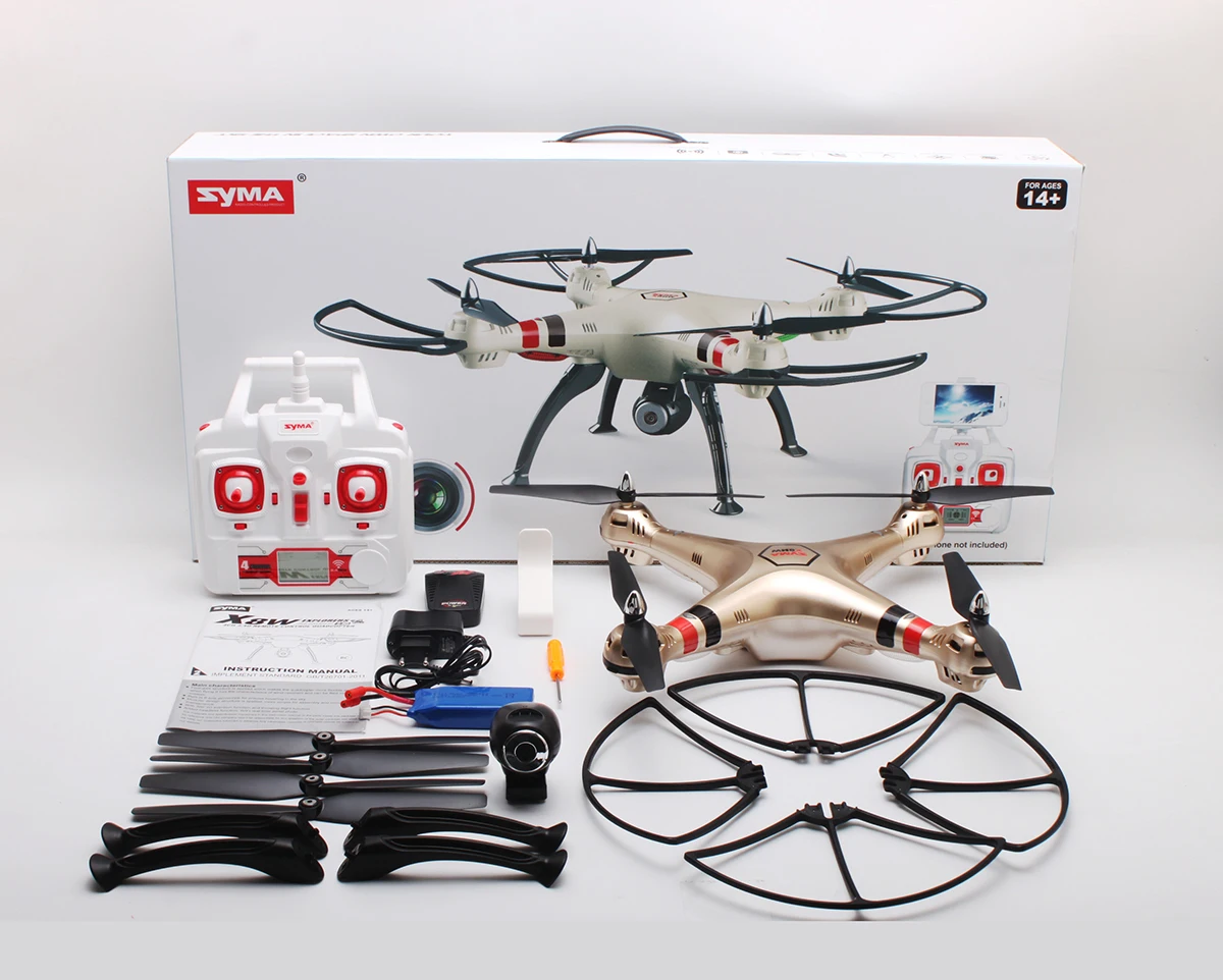 Квадрокоптер SYMA X8W 2 4 ГГц 6 осей Wi Fi HD камера|Радиоуправляемые вертолеты| |