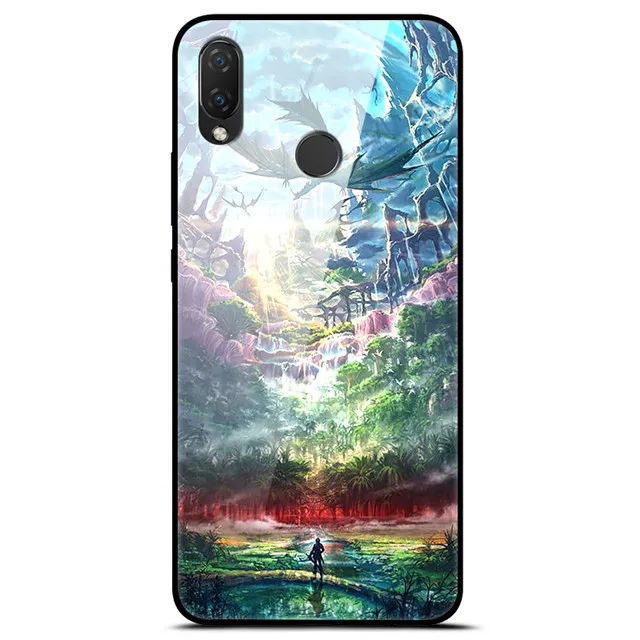 Для huawei Nova 3 чехол 6,3 ''стекло закаленное Роскошная твердая задняя крышка для huawei Nova 3 чехол для телефона NOVA3 Coque Мягкий Бампер Funda - Цвет: 36