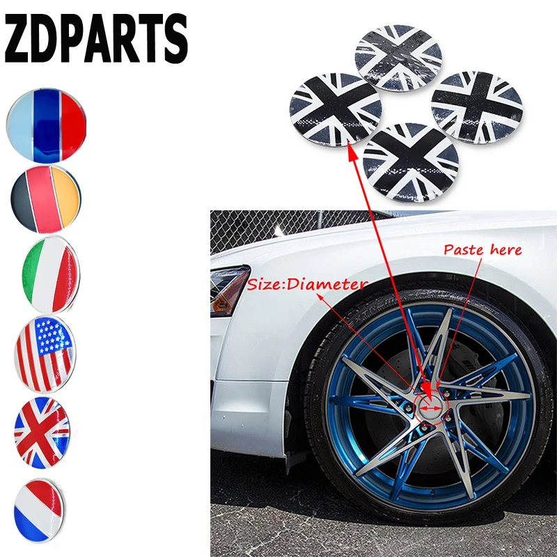 ZDPARTS 56 мм Стайлинг автомобиля флаг Центр колеса крышка ступицы наклейка на крышку