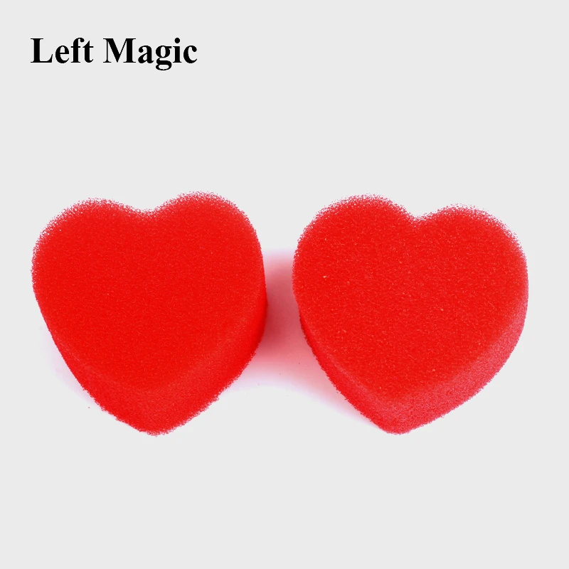 2 шт./компл. набор волшебных фокусов с губкой в форме сердца крупным планом