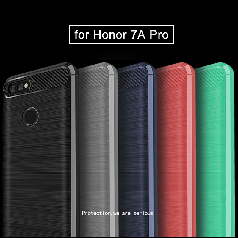 Honor 7A Pro Чехол защитный чехол для huawei бампер задняя крышка из углеродного волокна