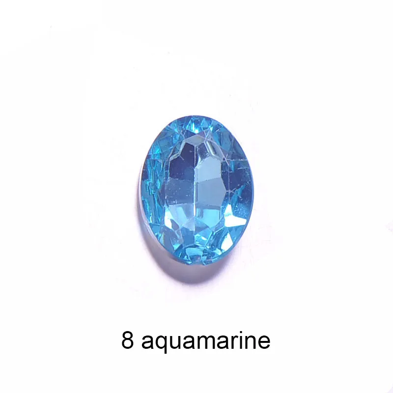 S0466) 10 шт./лот, 30 мм x 34 мм украшение металлическое из горного хрусталя, плоская задняя часть, серебро или светильник золотое покрытие, акриловые бусины посередине - Цвет: 8 aquamarine