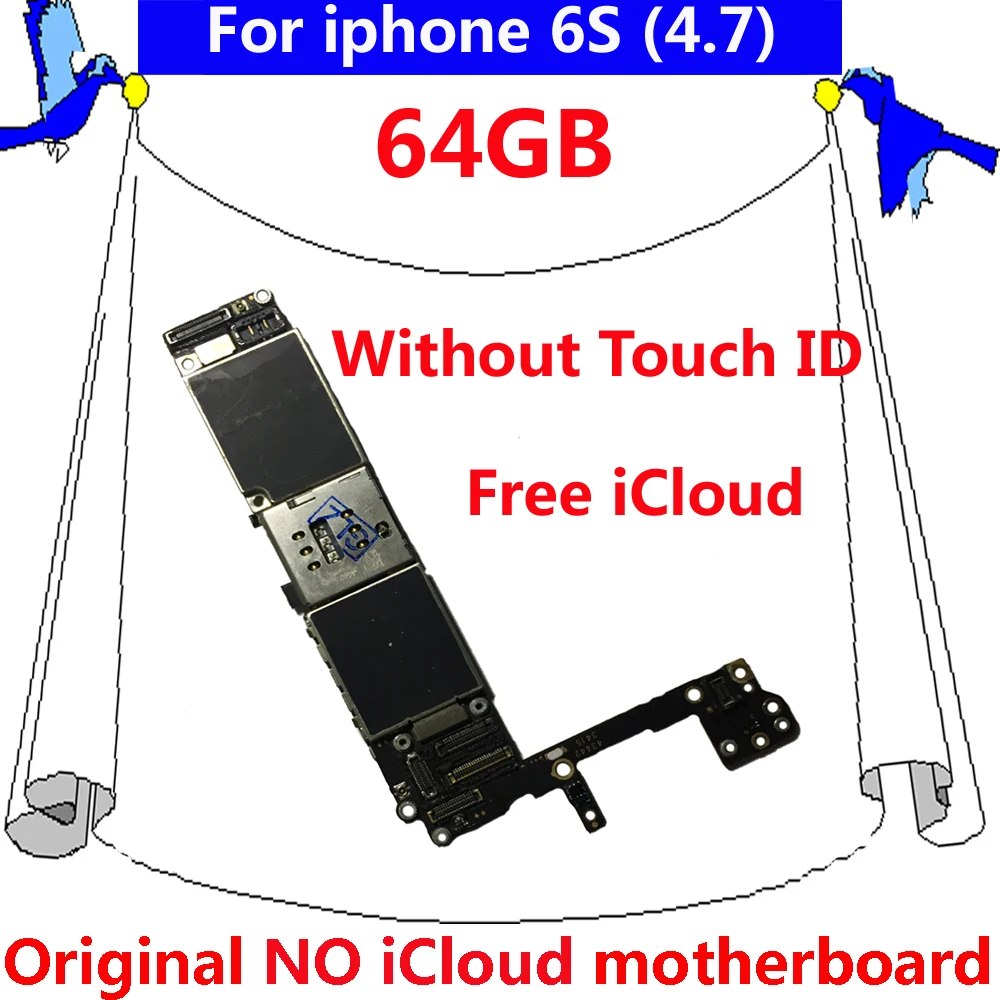 64 ГБ для iphone 6 S оригинальная материнская плата IOS без сенсорного ID