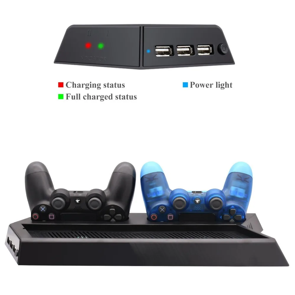 Вертикальная подставка для PS4 Pro с охлаждающим вентилятором и контроллер