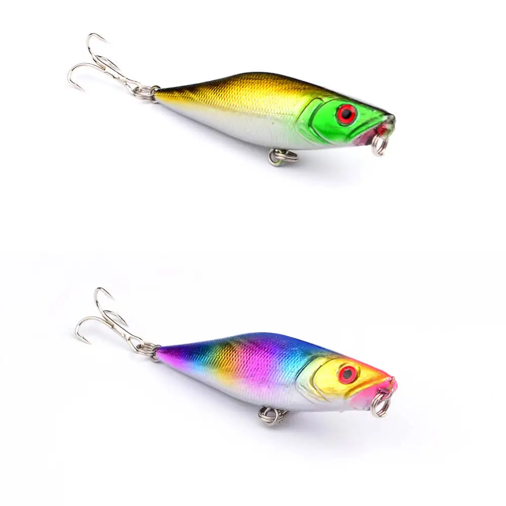 8pcs 7.5cm/7.5g Topwater Floating Swimbait Popper Fishing Lures Baits Crankbait Hook Saltwater Freshwater Artificial Tackle | Спорт и