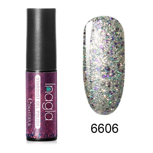 Inagla Starry Series Nail Polish 5ml Red Gold Blue Soak Off UV Gel Polish Glue Lacquer Manicure Nail Art Varnish Tool - Цвет: 6606