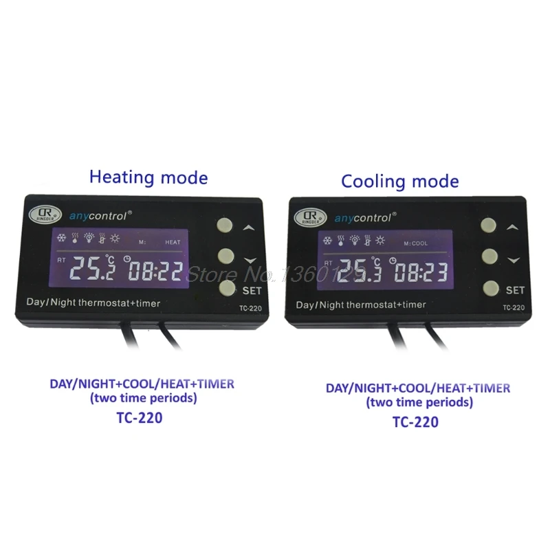 OOTDTY TC-220 0-50C день/ночь ВКЛ ВЫКЛ цифровой термостат для рептилий с регулятором