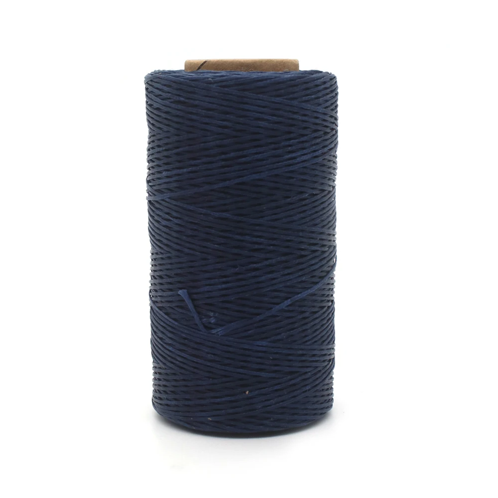 19 dark blue 1 мм 260 м рулон вощеного шнура нить веревка для браслета и ожерелья инструмент для ремесленного пошива ручная строчка для DIY кожи - Цвет: 19 dark blue